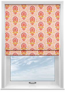 Petal & Block Lotus Blossom, Sunset - Twist&Fit Roman Blind